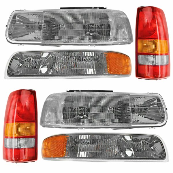 Headlight Parking Light Tail Lamp Kit Set of 6 for 99-02 Chevy Silverado Truck