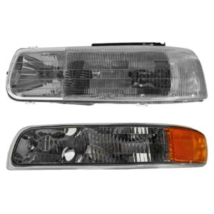 Headlight Lamp & Parking Light Driver Side LH Kit Set for Chevy Pickup Truck SUV