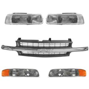 Headlight Parking Lamp Grille Kit Set for Chevy Silverado Tahoe Suburban New