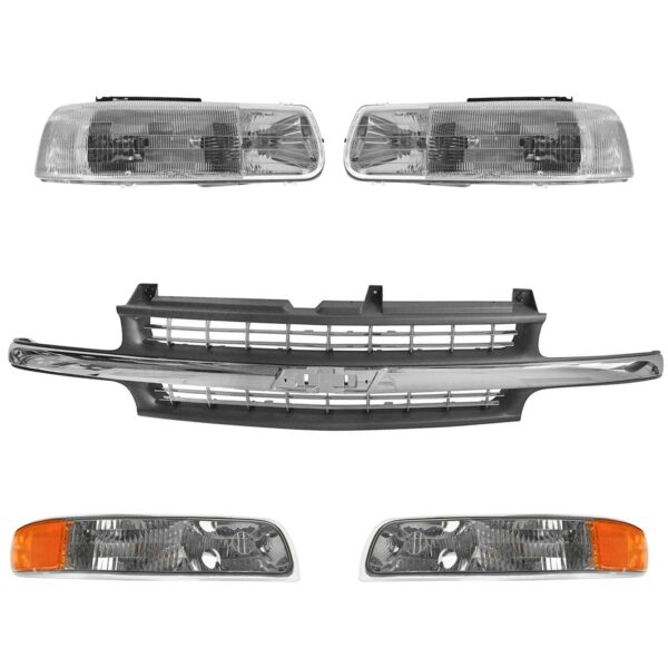 Headlight Parking Lamp Grille Kit Set for Chevy Silverado Tahoe Suburban New
