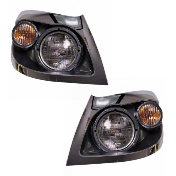 Headlight Set Compatible with 08-19 International WorkStar 7600 08-12 WorkStar 7700