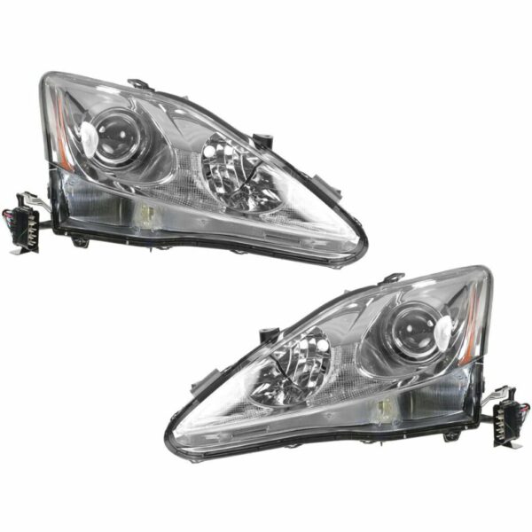 Headlights Headlamps Left & Right Pair Set for 06-08 Lexus IS250 IS350