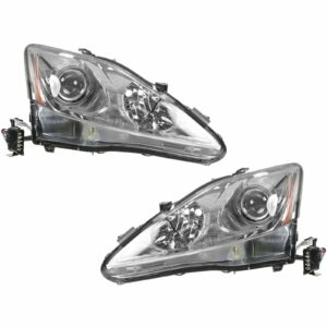 Headlights Headlamps Left & Right Pair Set for 06-08 Lexus IS250 IS350