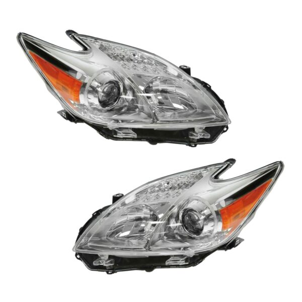 Headlight Headlamp Halogen LH & RH Pair Driver & Passenger Set for Toyota Prius