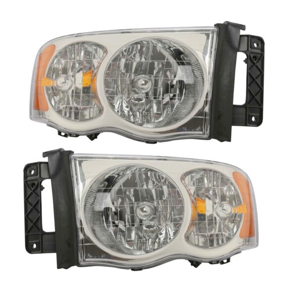 Headlights Headlamps Left & Right Pair Set for Dodge Ram Pickup Truck
