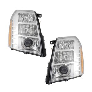 HID Headlight Headlamp & Ballast w/ Chrome Bezel LH RH Set Pair for Escalade