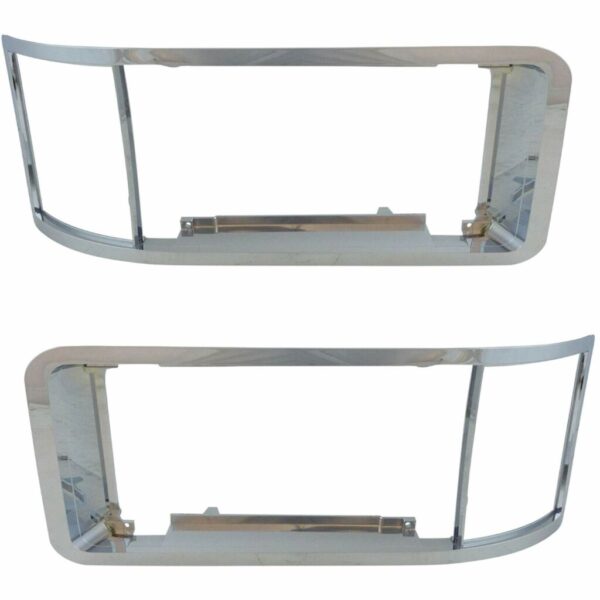 Chrome Headlight Lamp Bezel Pair LH Driver & RH Passenger Side Compatible with Mack CH CL