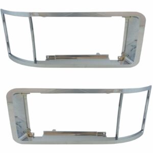 Chrome Headlight Lamp Bezel Pair LH Driver & RH Passenger Side Compatible with Mack CH CL