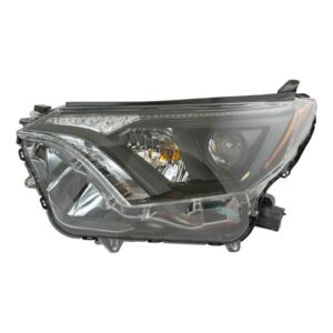 Halogen Headlight Lamp w/ Black Bezel LH Driver Side Compatible with Toyota Rav4 US Built