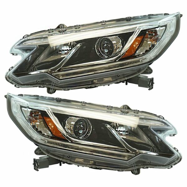 Halogen Projector Headlight Lamp Assembly LH RH Pair for Honda CR-V SUV