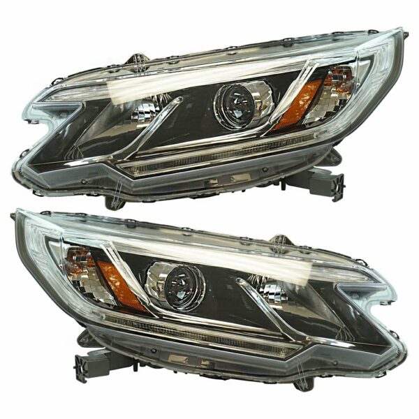 Halogen Projector Headlight Lamp Assembly LH RH Pair for Honda CR-V SUV