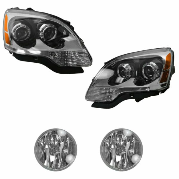 Headlight Fog Driving Light Lamp Kit LH RH Set of 4 for GMC Acadia SUV