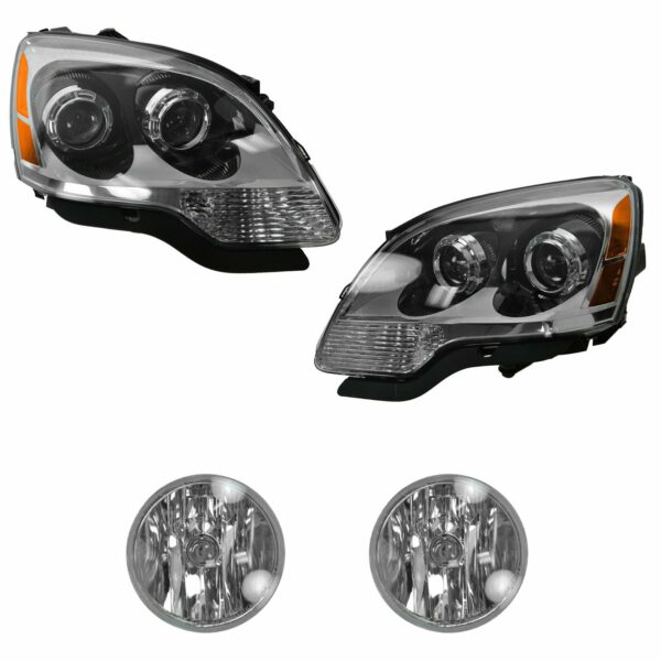 Headlight Fog Driving Light Lamp Kit LH RH Set of 4 for GMC Acadia SUV