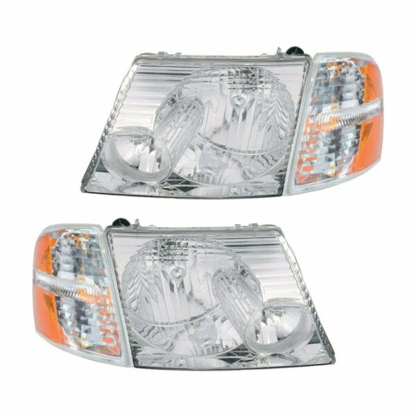 Head Light Lamp Corner Turn Signal Driver Passenger Set for 02-05 Explorer 4dr