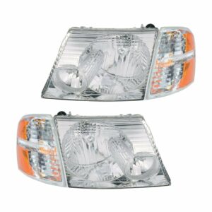 Head Light Lamp Corner Turn Signal Driver Passenger Set for 02-05 Explorer 4dr