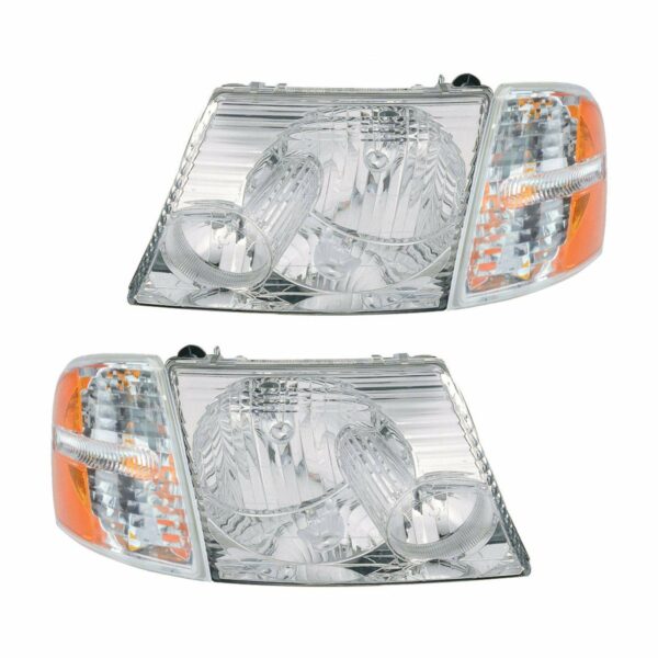 Head Light Lamp Corner Turn Signal Driver Passenger Set for 02-05 Explorer 4dr