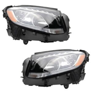 Headlight Set Compatible with 2016-2019 Mercedes-Benz GLC300 2017-2019 GLC43 AMG