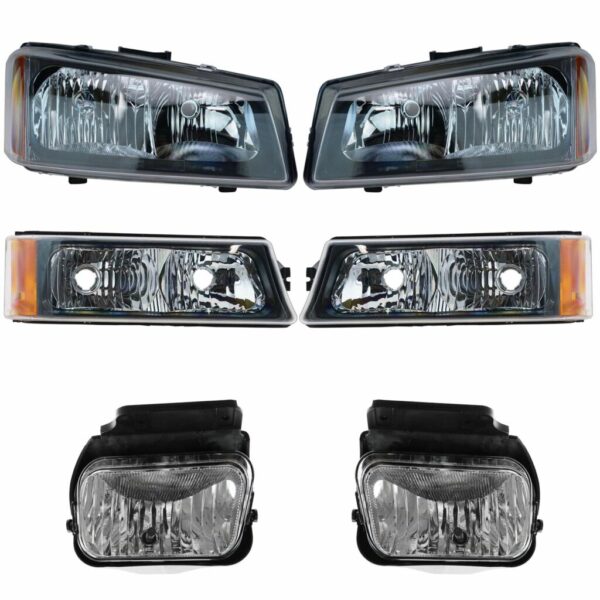 Headlight Parking Fog Driving Light Lamp LH RH Set of 6 for Chevy Silverado