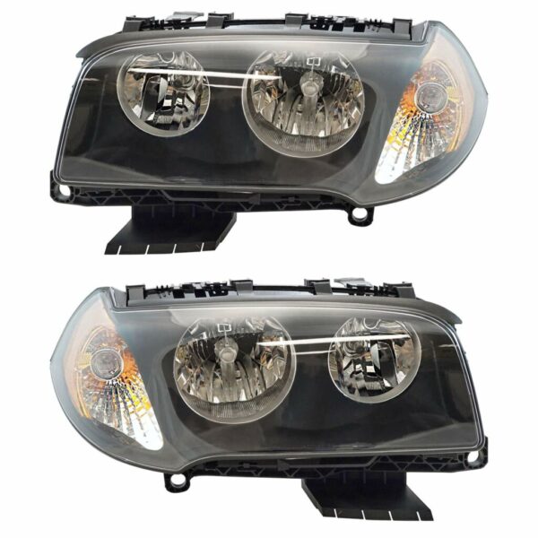 Halogen Headlight Headlamp LH RH Kit Pair Set of 2 Compatible with 04-06 BMW X3 Truck SUV