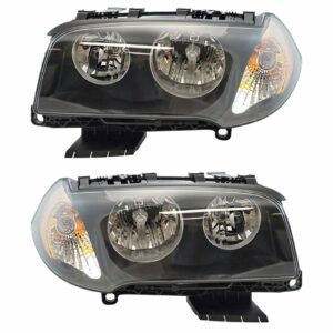 Halogen Headlight Headlamp LH RH Kit Pair Set of 2 Compatible with 04-06 BMW X3 Truck SUV