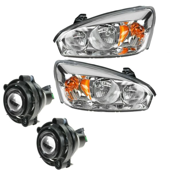 Headlight Fog Driving Light Lamp Kit Set of 4 for 06-08 Chevy Malibu