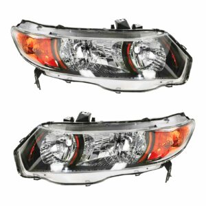 Headlights Headlamps Pair Set Left & Right for 06-09 Honda Civic SI Coupe 2 Door