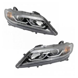 Halogen Headlight Lamp Assembly Pair LH & RH Set for Accord EX EX-L Coupe