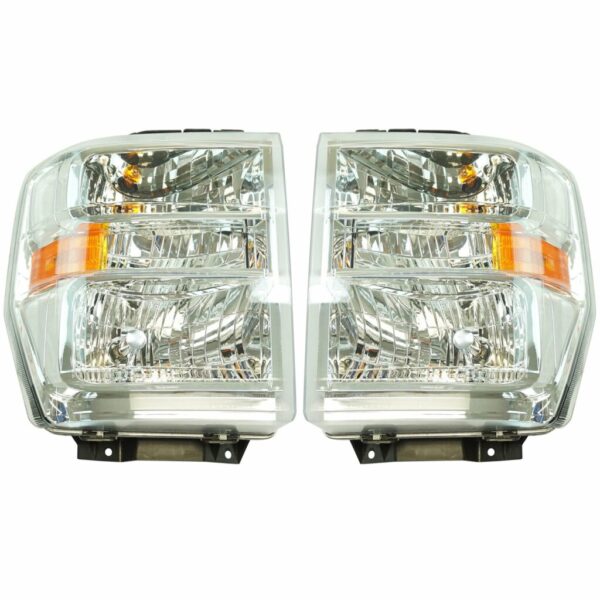 Halogen Headlight Lamp Assembly LH RH Pair Compatible With Ford Van Pickup