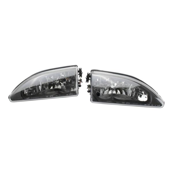 2pc Performance Headlight lamp Pair Set of 2 Black for Ford Mustang Cobra