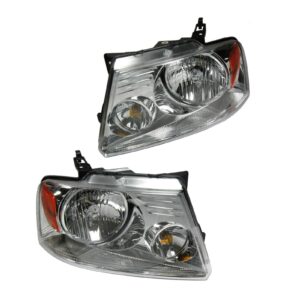 Headlight Headlamp Pair Set Kit for 04-08 Ford Pickup Truck F150 Lincoln Mark LT