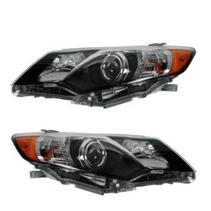 Headlight Headlamp Pair Set of 2 Left & Right LH RH for 12-13 Toyota Camry SE