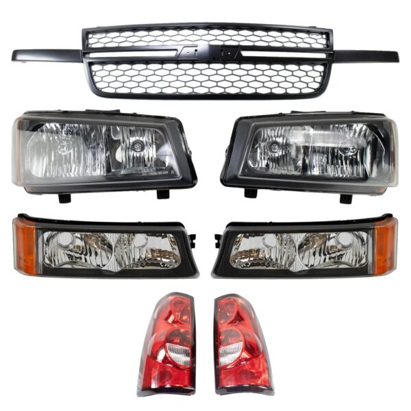 Grille Headlights Tail Lights Parking Lights Fits 03-07 Avalanche Silverado