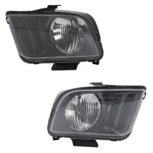 DEPO Headlight Lamp Assembly LH RH Pair for 2005-2006 Ford Mustang New