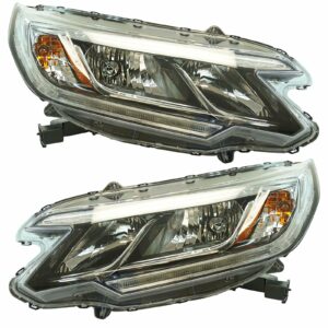 Halogen Headlight Lamp Assembly LH RH Set of 2 Pair for Honda CR-V SUV