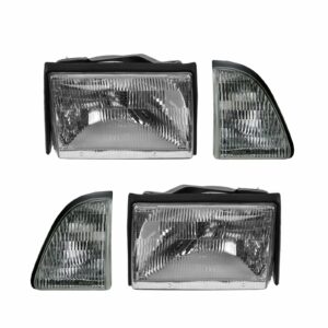 Headlight Headlamp Side Corner Turn Signal Light Set Kit for 87-93 Ford Mustang