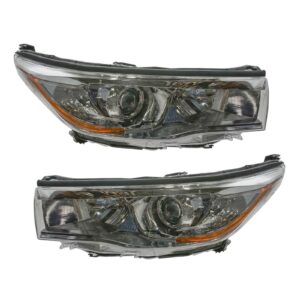 Halogen Headlight Lamp LH & RH Kit Pair Set for Toyota Highlander Truck SUV