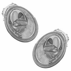 Halogen Headlights Headlamps Left LH Right RH Pair Set of 2 for 98-05 VW Beetle
