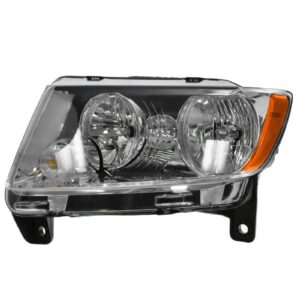 Halogen Headlight Lamp Left Hand Driver Side LH for 11-13 Jeep Grand Cherokee