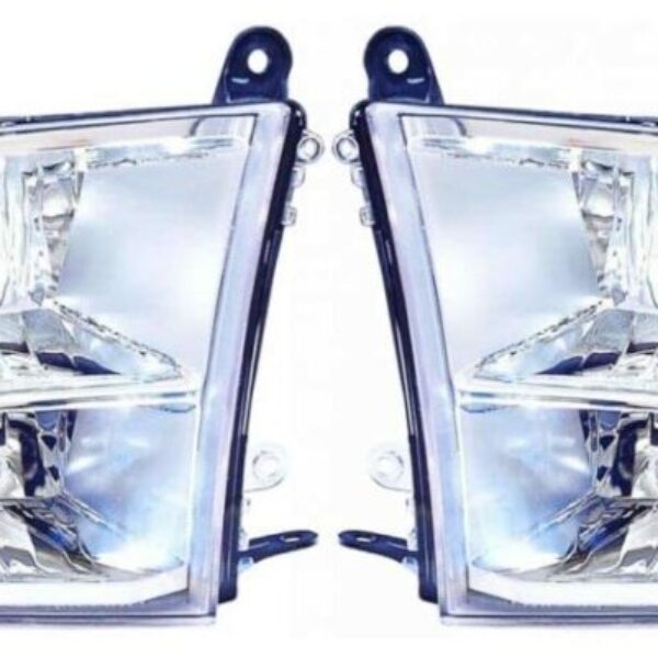 Quad Headlights Headlamps Left & Right Pair Set of 2 for Dodge Ram Pickup Truck
