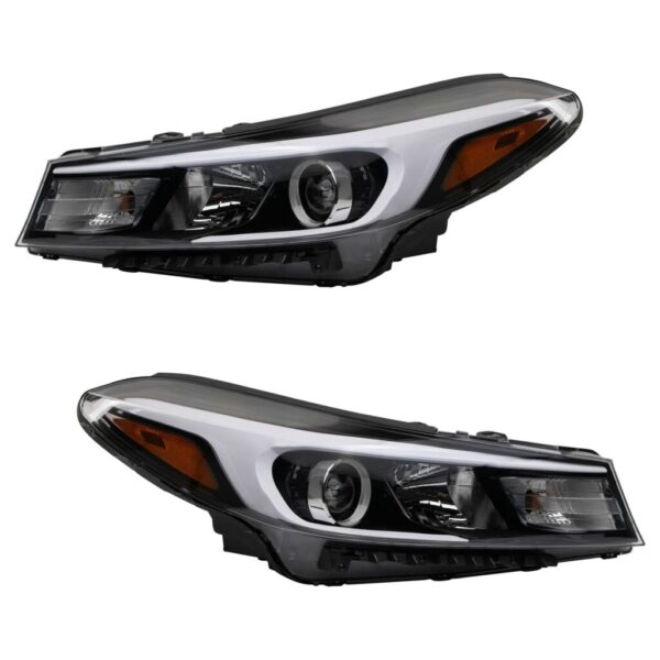 2pc Headlight Assembly Kit LH & RH Sides for 2010-12 Hyundai Santa Fe