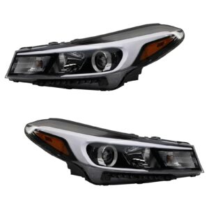 2pc Headlight Assembly Kit LH & RH Sides for 2010-12 Hyundai Santa Fe