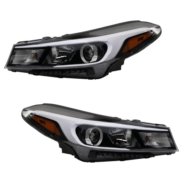 2pc Headlight Assembly Kit LH & RH Sides for 2010-12 Hyundai Santa Fe