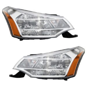 2pc Headlight Assembly Kit LH & RH Sides for 08-11 Ford Focus Sedan