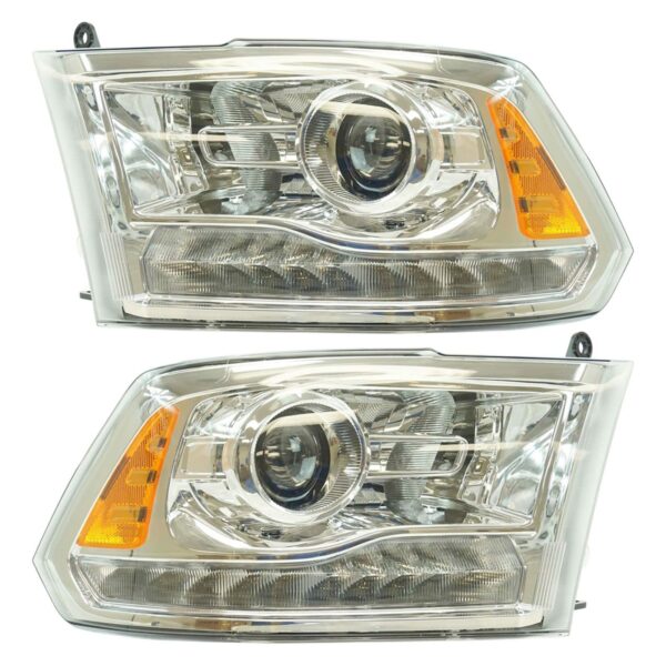 Halogen Headlight Lamp Assembly LH RH Set of 2 Pair for Ram 1500 2500 3500