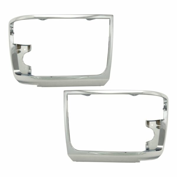 Chrome Headlights Headlamps Trim Bezel Pair Set for Bronco F150 Pickup Truck