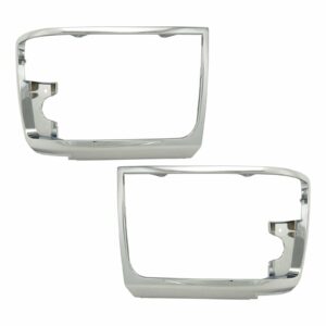 Chrome Headlights Headlamps Trim Bezel Pair Set for Bronco F150 Pickup Truck