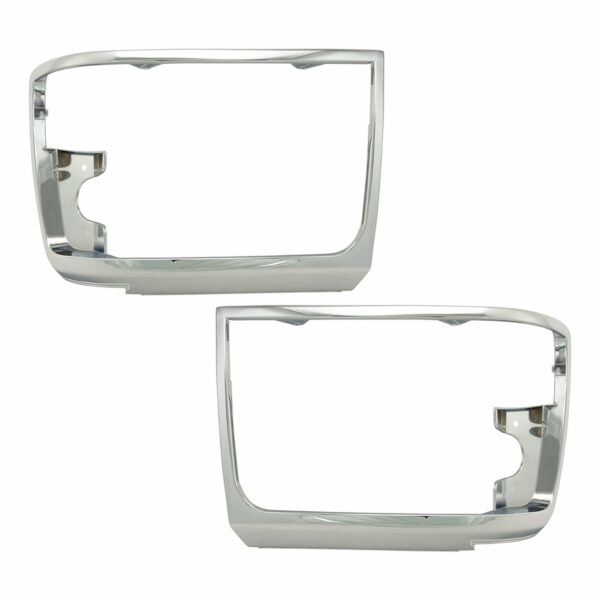 Chrome Headlights Headlamps Trim Bezel Pair Set for Bronco F150 Pickup Truck