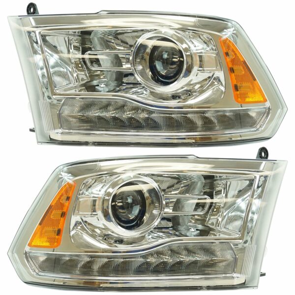 Halogen Headlight Lamp Assembly LH RH Set of 2 Pair for Ram 1500 2500 3500