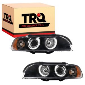 TRQ Performance Dual Halo Projector Euro Headlight Set for 97-00 BMW 528i 540i