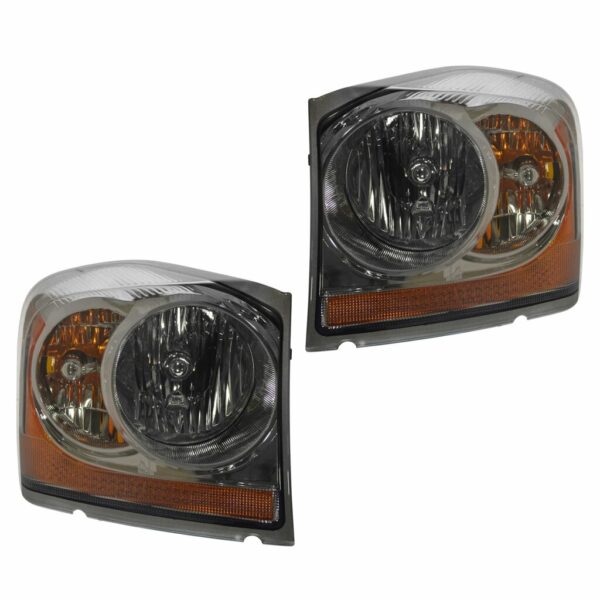 Headlights Headlamps Left & Right Pair Set for 04-05 Dodge Durango